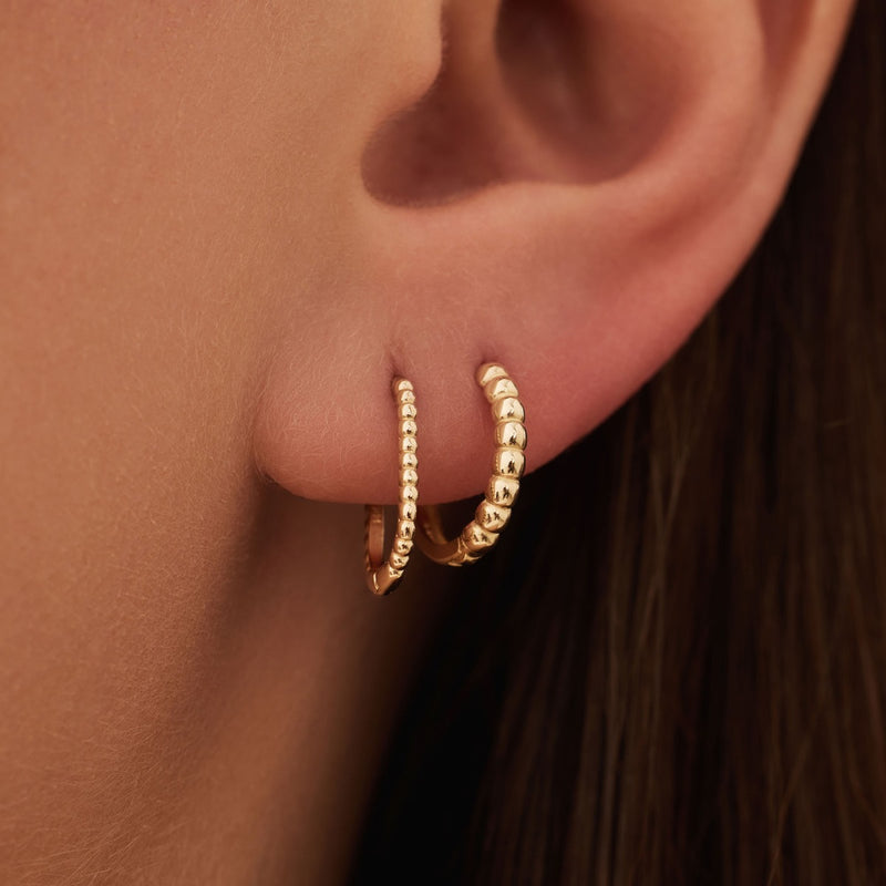 Beloro Jewels La Rinascente Elena 9 karat gold hoop earrings (9.5 mm) BO360071-zoom-