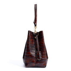 Isabel Bernard Femme Forte Minette Croco Brown Calfskin Leather Handbag IB21114-230