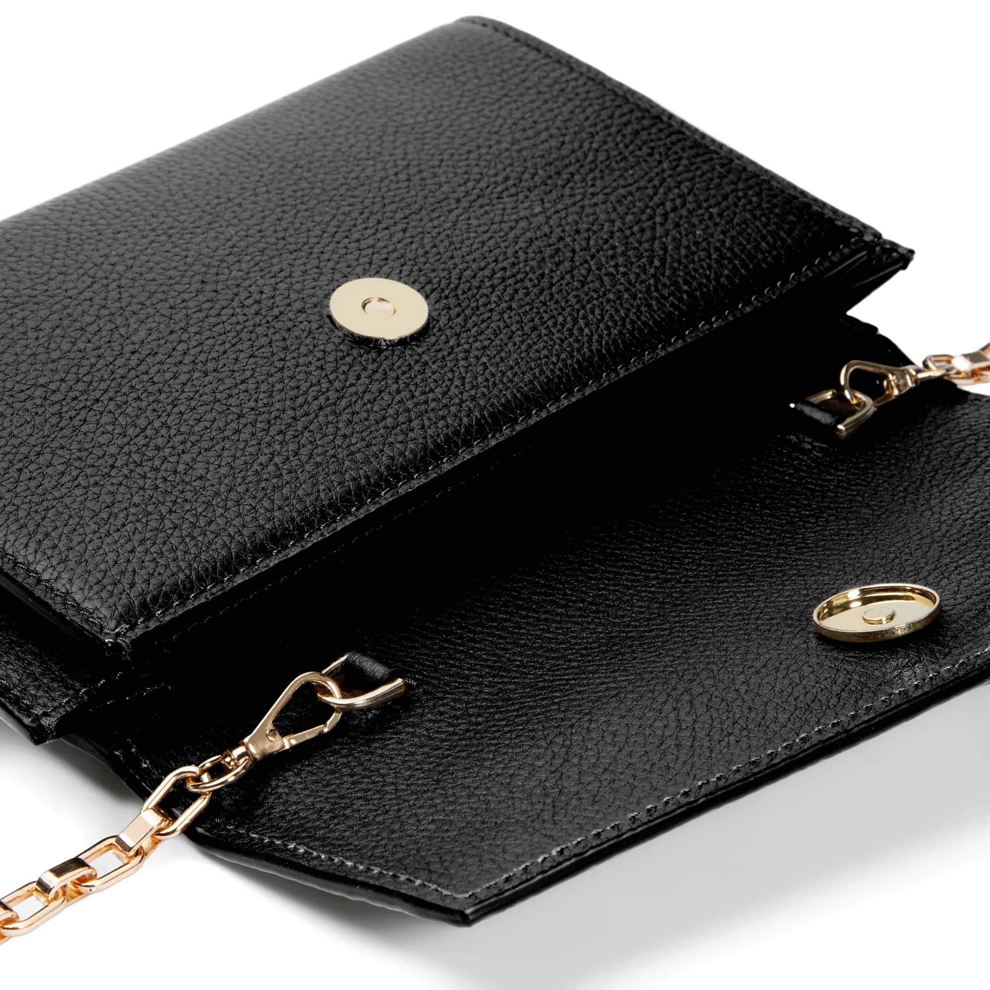 Isabel Bernard Honoré Lina Black Clutch With Detachable Shoulder Chain IB21135-001