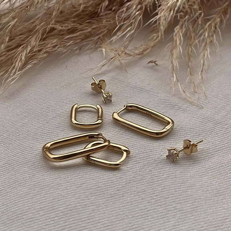 Karma 925 Sterling Silberen Goldfarbene Sun Kissed Earparty EPV06GP-zoom-