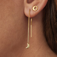 Violet Hamden 925 Sterling Silver Gold-coloured Long Night Cresent Moon Earrings VH16047