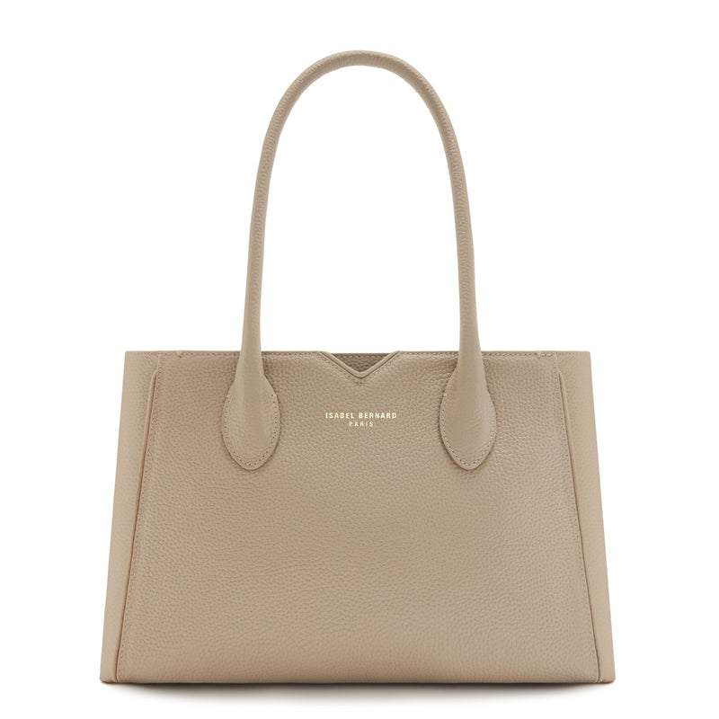 Isabel Bernard Honoré Cloe Midi Taupe Kalbsleder Handtaschen IB25082-078-zoom-