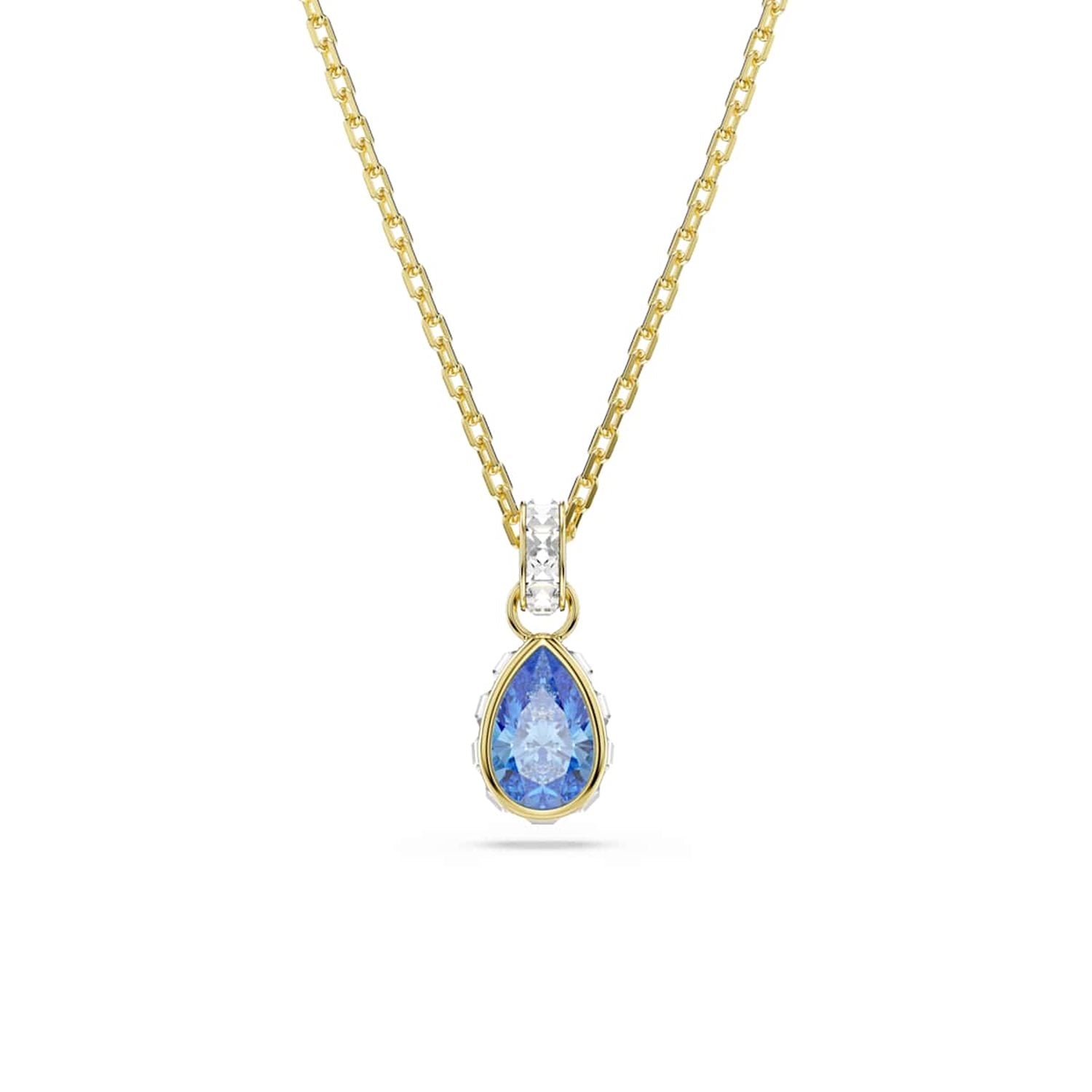 Swarovski Chroma Gold-Tone Necklace with Blue Crystal Pendant 5757786
