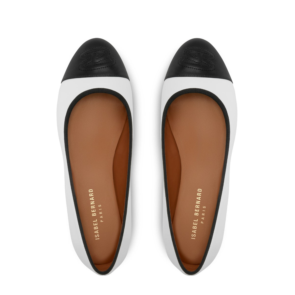 Isabel Bernard Vendôme Ynes White Calfskin Leather Ballerinas IB51011-071-36