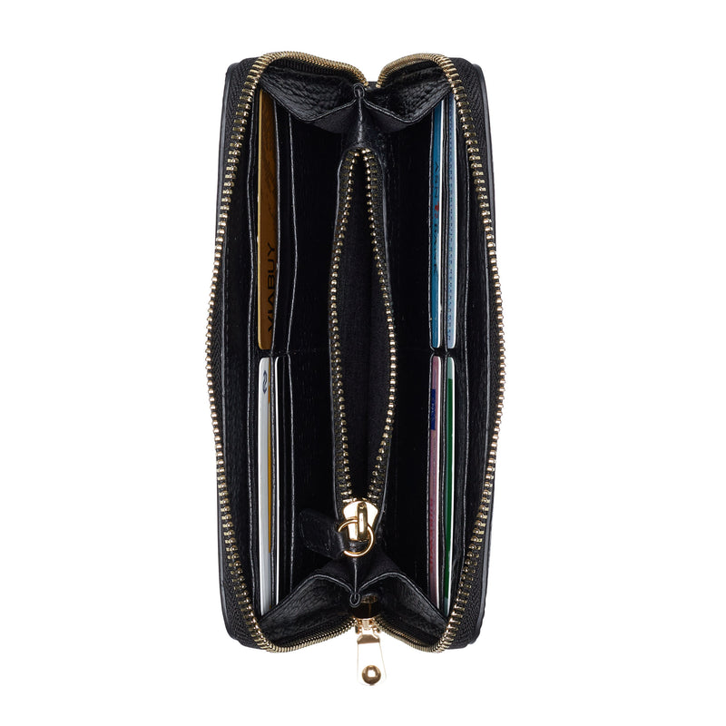 Isabel Bernard Honoré Léa Schwarzes Portemonnaie mit Reißverschluss IB23001-zoom-