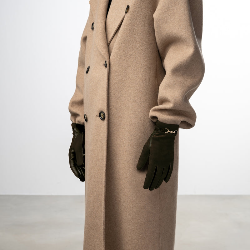 Isabel Bernard Honoré Marcelia dunkelbraune Wildlederhandschuhe aus Ziegenleder IB67001-131-6.5-zoom-