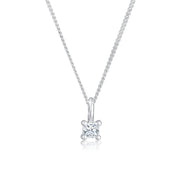 Elli 925 Sterling Silver Solitaire Necklace with Diamond (0.1 ct) 2004-BF-0007590-001