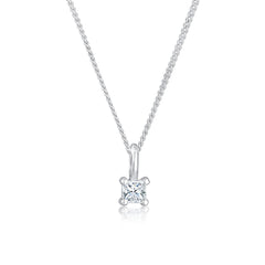 Elli 925 Sterling Silver Solitaire Necklace with Diamond (0.1 ct) 2004-BF-0007590-001