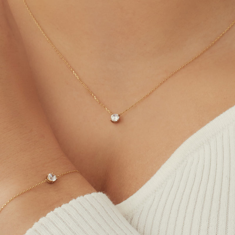 Isabel Bernard Cadeau d'Isabel 14 Karat | Gold Halskette und Armband Geschenksets IB90029-zoom-