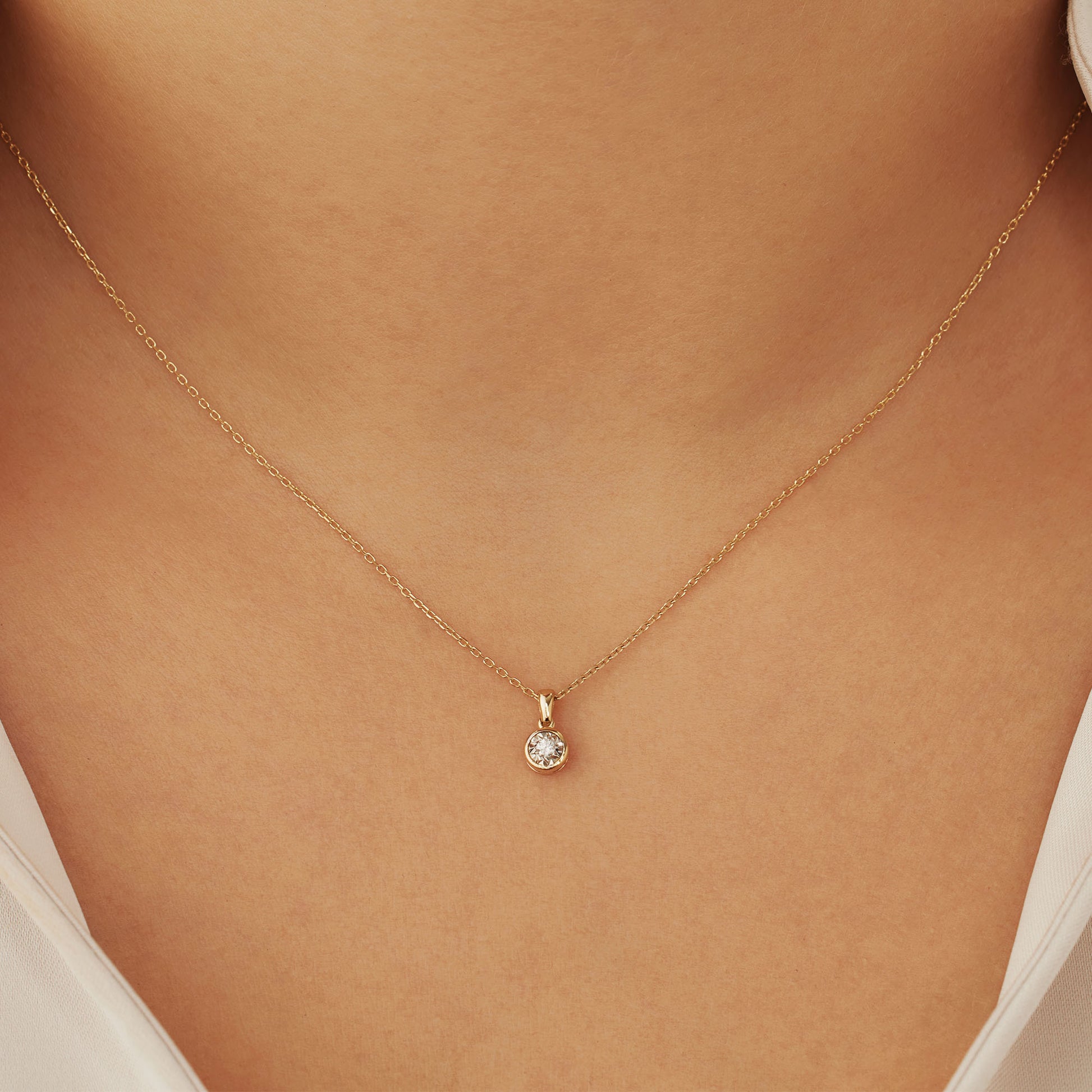 Isabel Bernard De La Paix Inaya 14 Carat Golden Necklace | diamond 0.03 ct | IBD350019