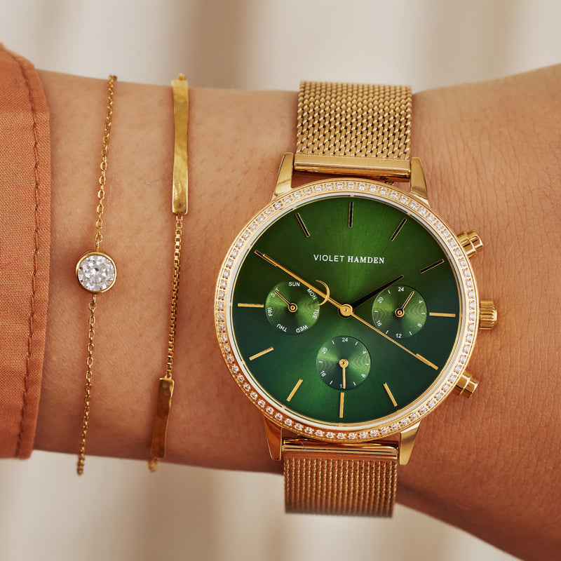 Violet Hamden Venus 925 Sterling Silbernes Vergoldetes Armband mit Geburtsstein VH320010-DEC-zoom-