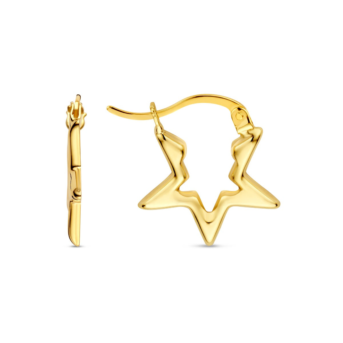 Beloro Jewels Della Spiga Luna 9 Karat Gold Star Earrings BO360083