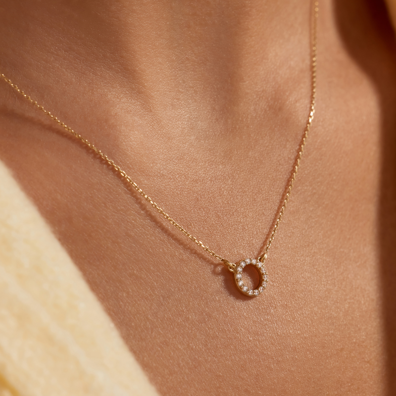 Beloro Jewels Monte Napoleone Irene 9 Karat Gold Halskette mit Zirkonia-Steinen BO340048-zoom-