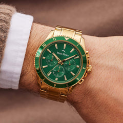 Mats Meier Ponte dei Salti Chronograph Men'sWatch Gold-coloured and Green MM00512