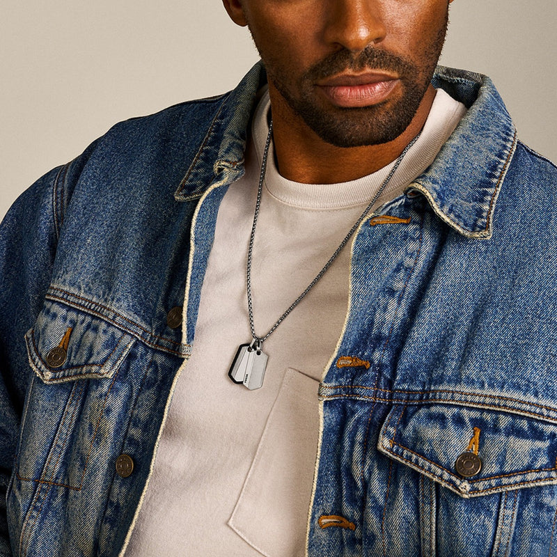 Fossil Vintage Casual Silver Necklace JF03996040-zoom-