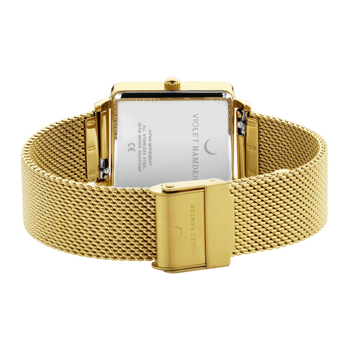 Violet Hamden Dawn Square Women's Watch Gold Coloured and Black VH09015