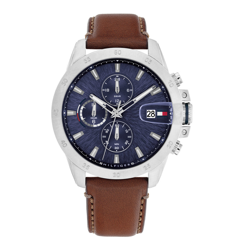 Tommy Hilfiger Jameson Silberne Und Blaue Herrenuhr TH1792195-zoom-