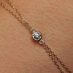 Isabel Bernard De La Paix Inaya 14 Carat Golden Bracelet | diamond 0.02 ct | IBD320011