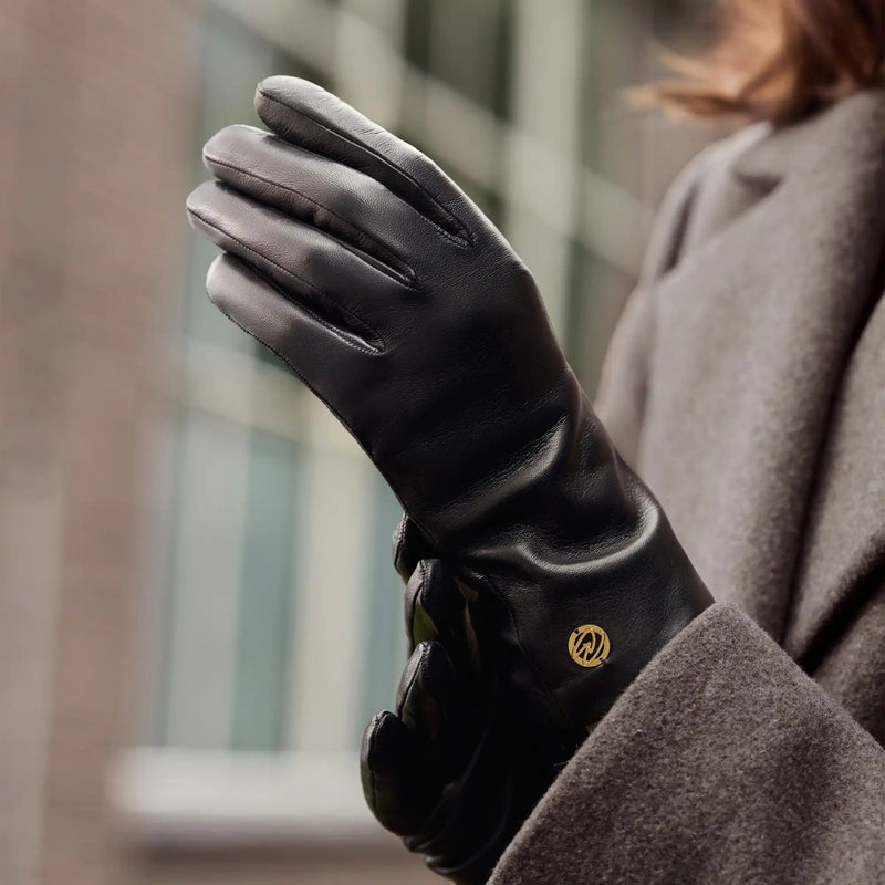 Isabel Bernard Honoré Eleanor Schwarz Ziegenfell Leder Handschuhe IB67000-301--zoom-