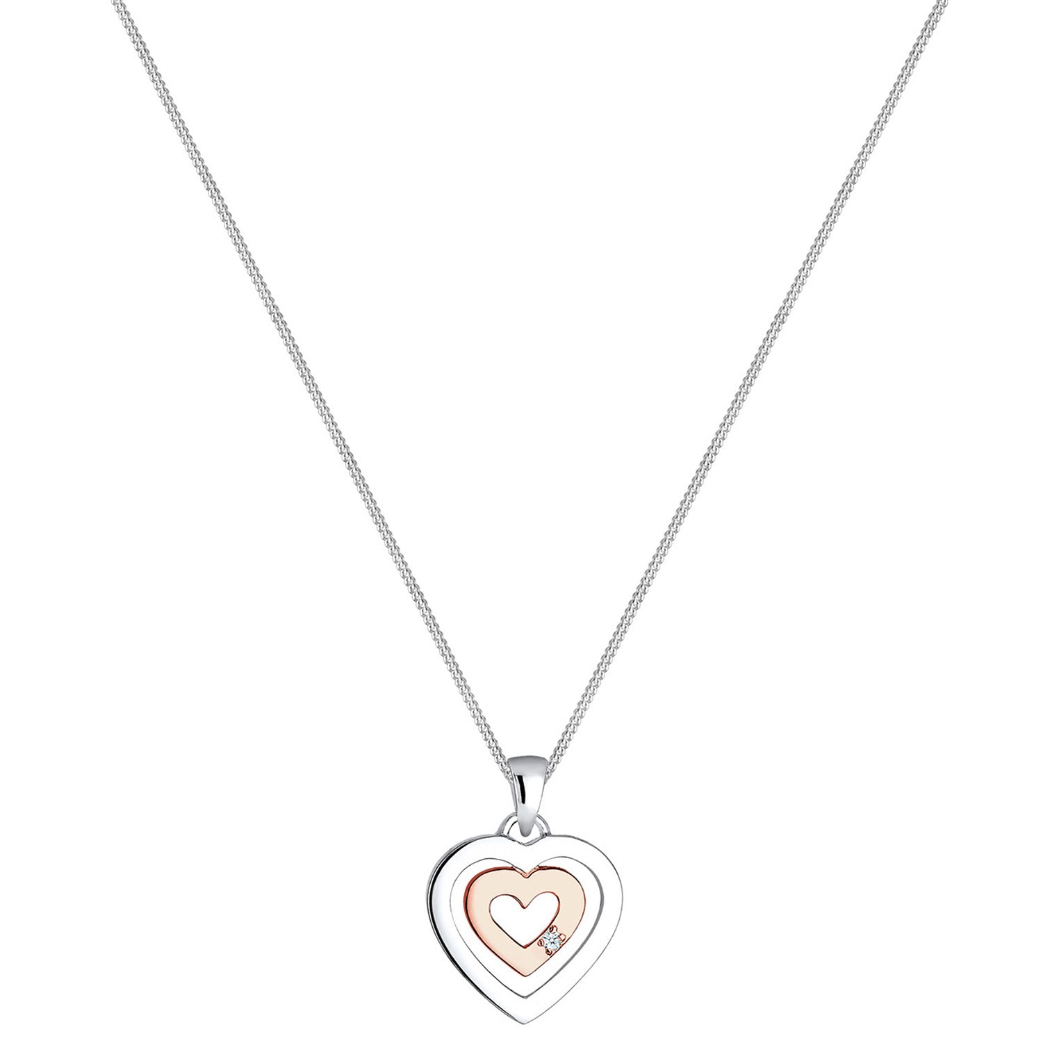 Elli 925 Sterling Silver Necklace with Diamond (0.015 ct) 2004-BF-0008016-001