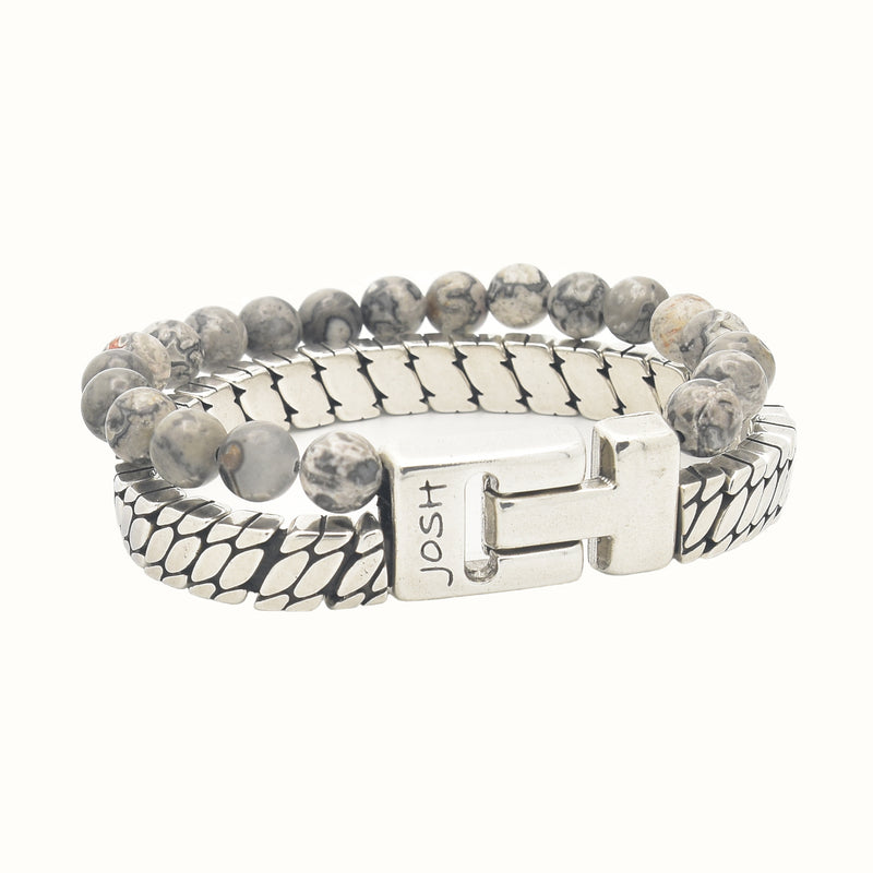 Josh Silberfarbene Armband 03517-BRA-S/SMOKY/L-zoom-