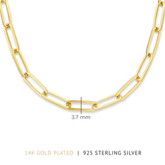 Parte Di Me Bibbiena Poppi Felice 925 Sterling Silver Gold Plated Schakel Necklace PDM34092