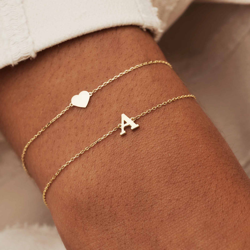 Isabel Bernard Le Marais Rachel 14 Karat | Gold Initialee Armband IB320101-A-zoom-