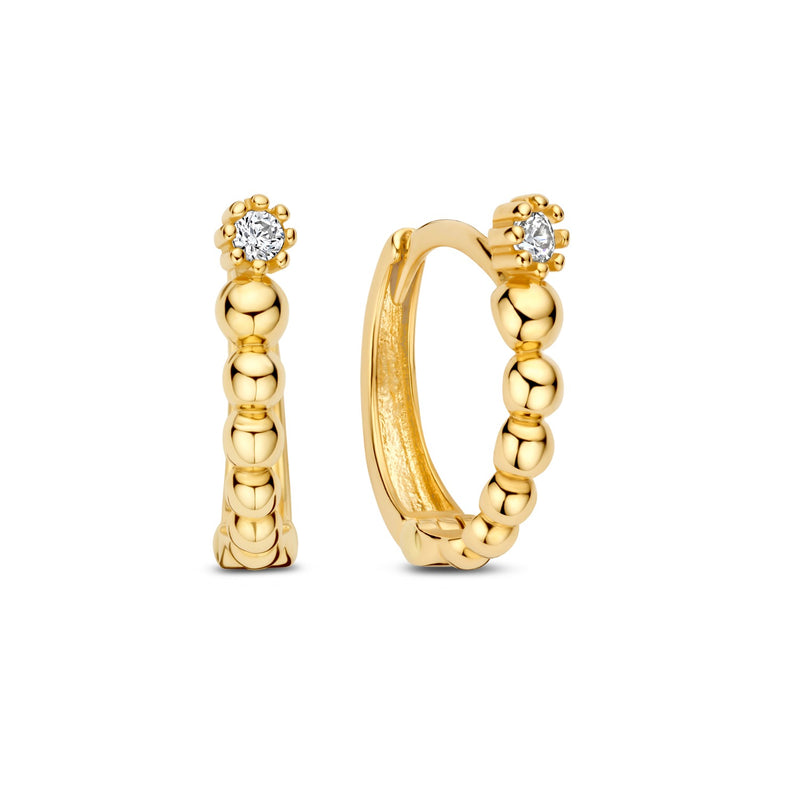 Beloro Jewels Monte Napoleone Milena 9 karat gold hoop earrings (11 mm) BO360098-zoom-