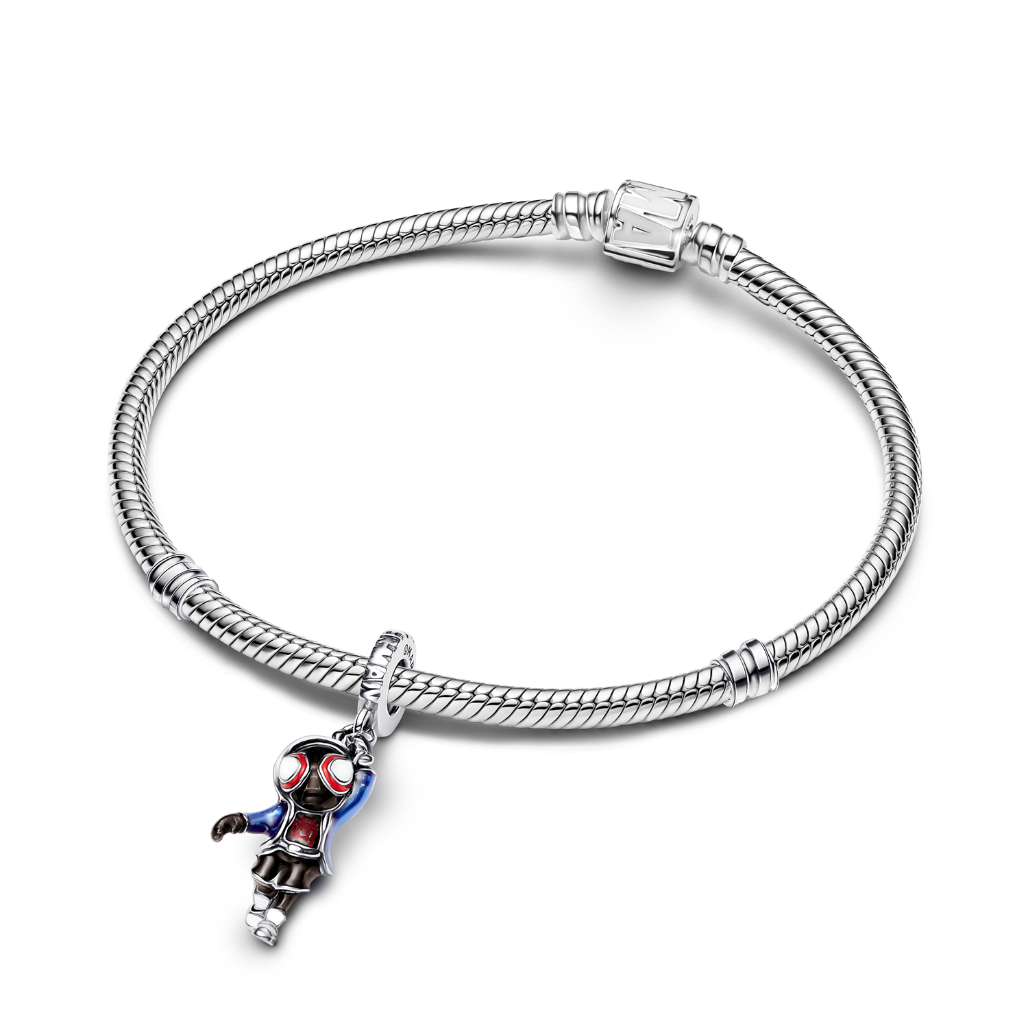 Pandora Collabs 925 Sterling Silver Marvel Spider-Man Miles Morales Dangle Charm 793842C01