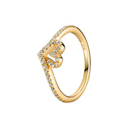 Pandora Timeless Goldfarbene Wishbone Heart Ring 169302C01-56