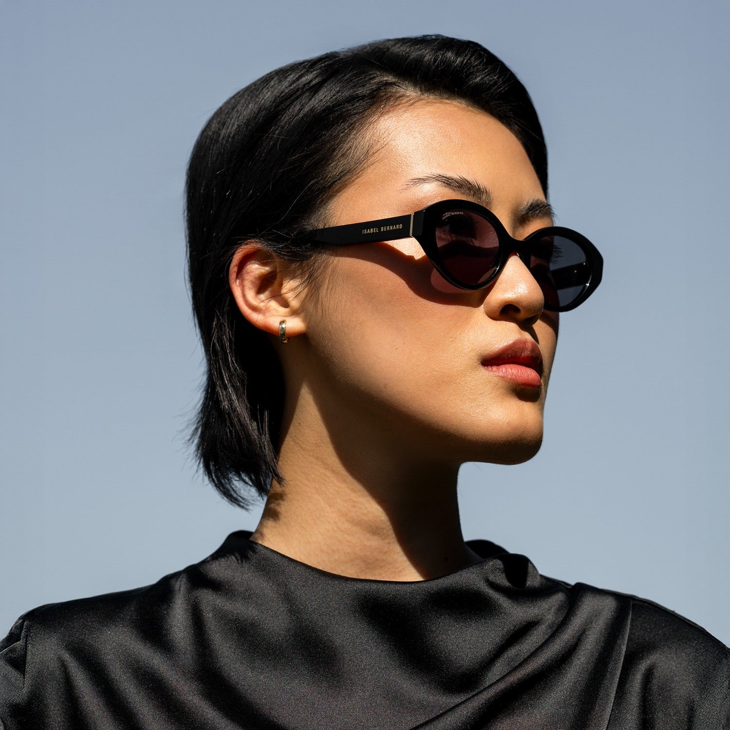 Isabel Bernard La Villette Rosaire Black Ovale Sunglasses IB400002-01-01
