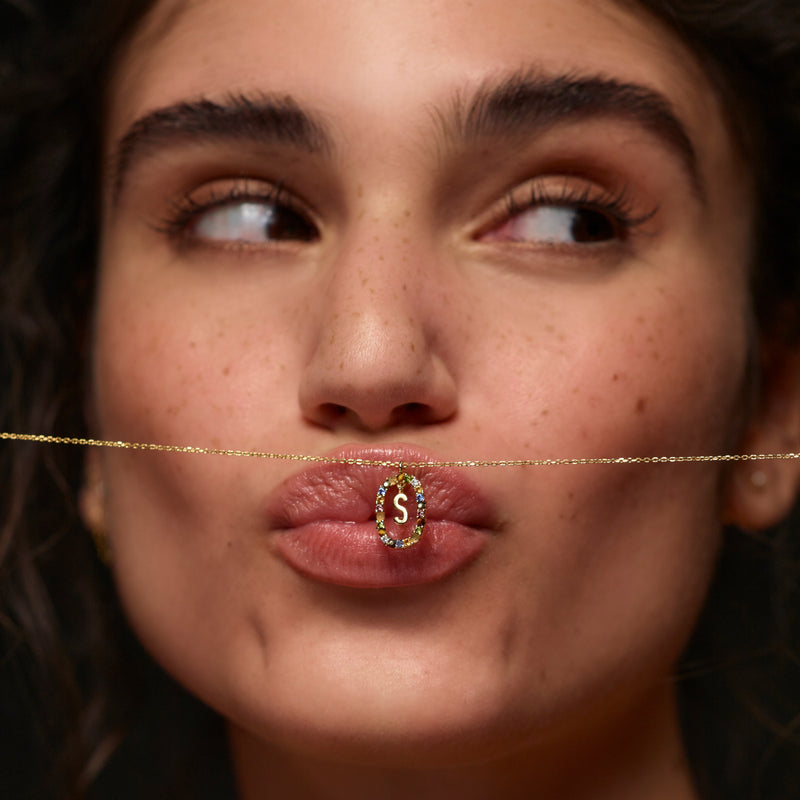 P D Paola 925 Sterling Silberen Goldfarbene Buchstabe V Kette CO01-281-U-zoom-