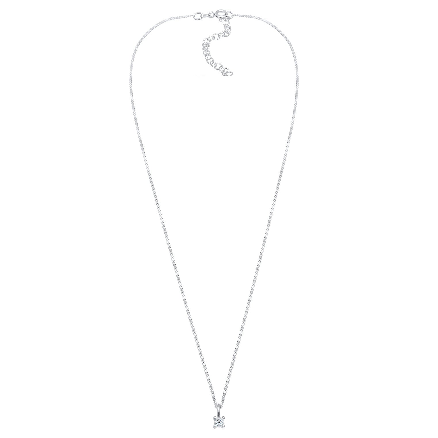 Elli 925 Sterling Silver Solitaire Necklace with Diamond (0.1 ct) 2004-BF-0007590-001