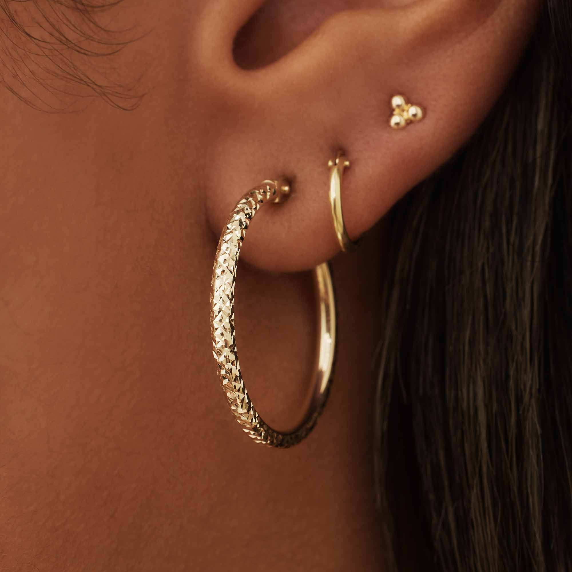 Isabel Bernard Rivoli Laura 14 Carat Golden Hoop Earrings IB360161