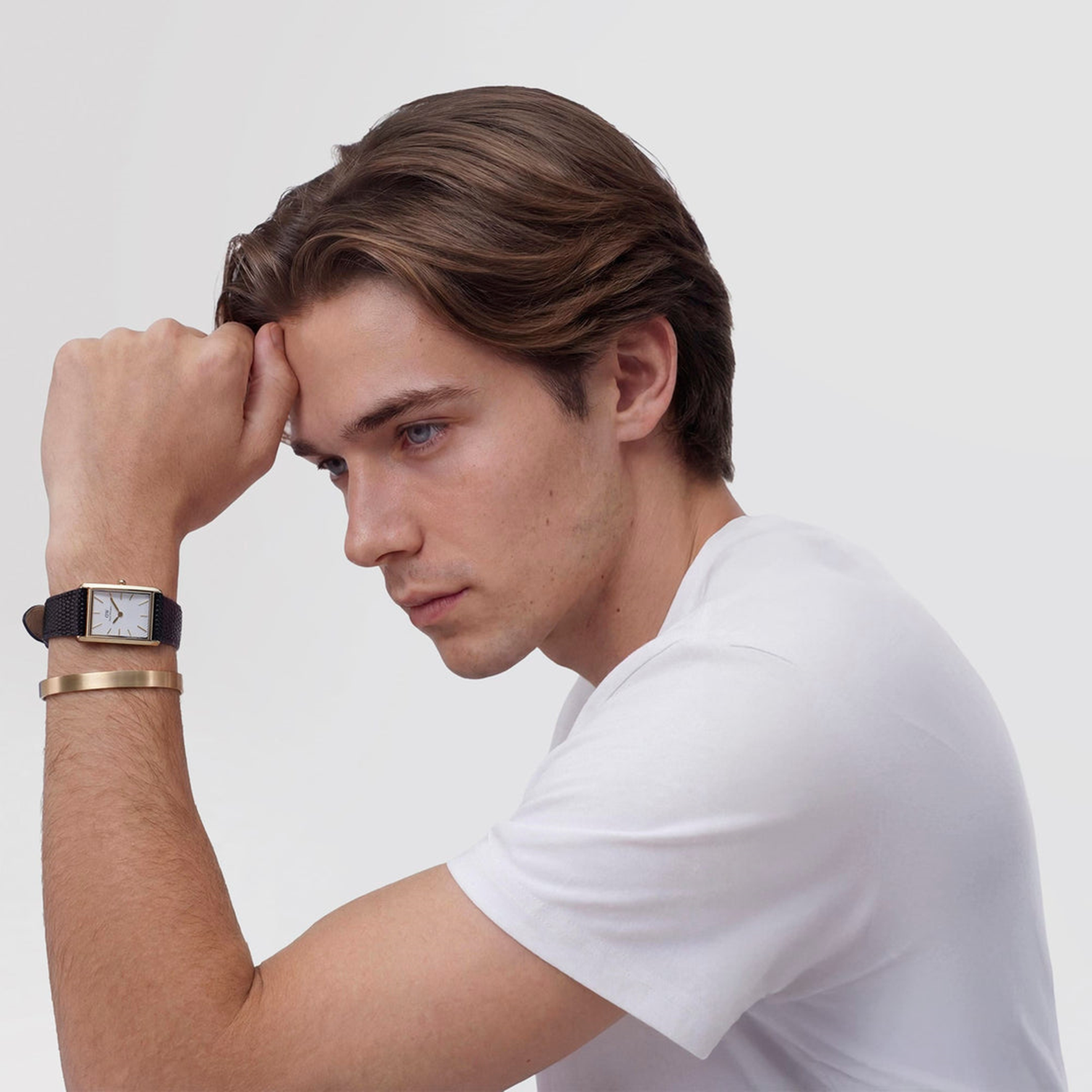 Daniel Wellington Bound Black Lizard White Guilloche Unisex Watch DW00100899