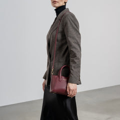 Isabel Bernard Honoré Cloe Mini Bordeaux Calfskin Leather Handbag IB21124-052