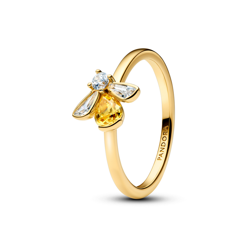 Pandora Timeless Gold Plated Zirconia Yellow Honey Bee Ring 164562C01-50-zoom-
