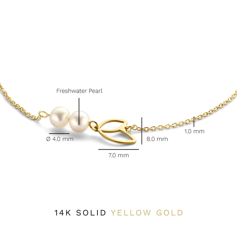 Isabel Bernard Cadeau d'Isabel 14 Karat Gold Armband und Ohrstecker Geschenkset mit Süßwasserperlen IB90185-zoom-