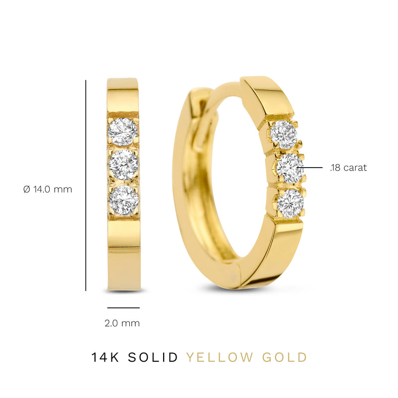 Isabel Bernard De la Paix Madeline 14 Karat | Gold Reif-Ohrringe | Diamant 0.15 Karat | IBD360018-zoom-