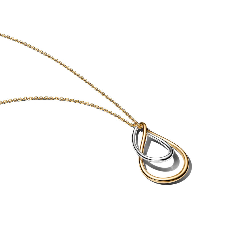 Pandora Essence Vergoldete Zweifarbige Double Pendant Halskette 364668C00-50-zoom-