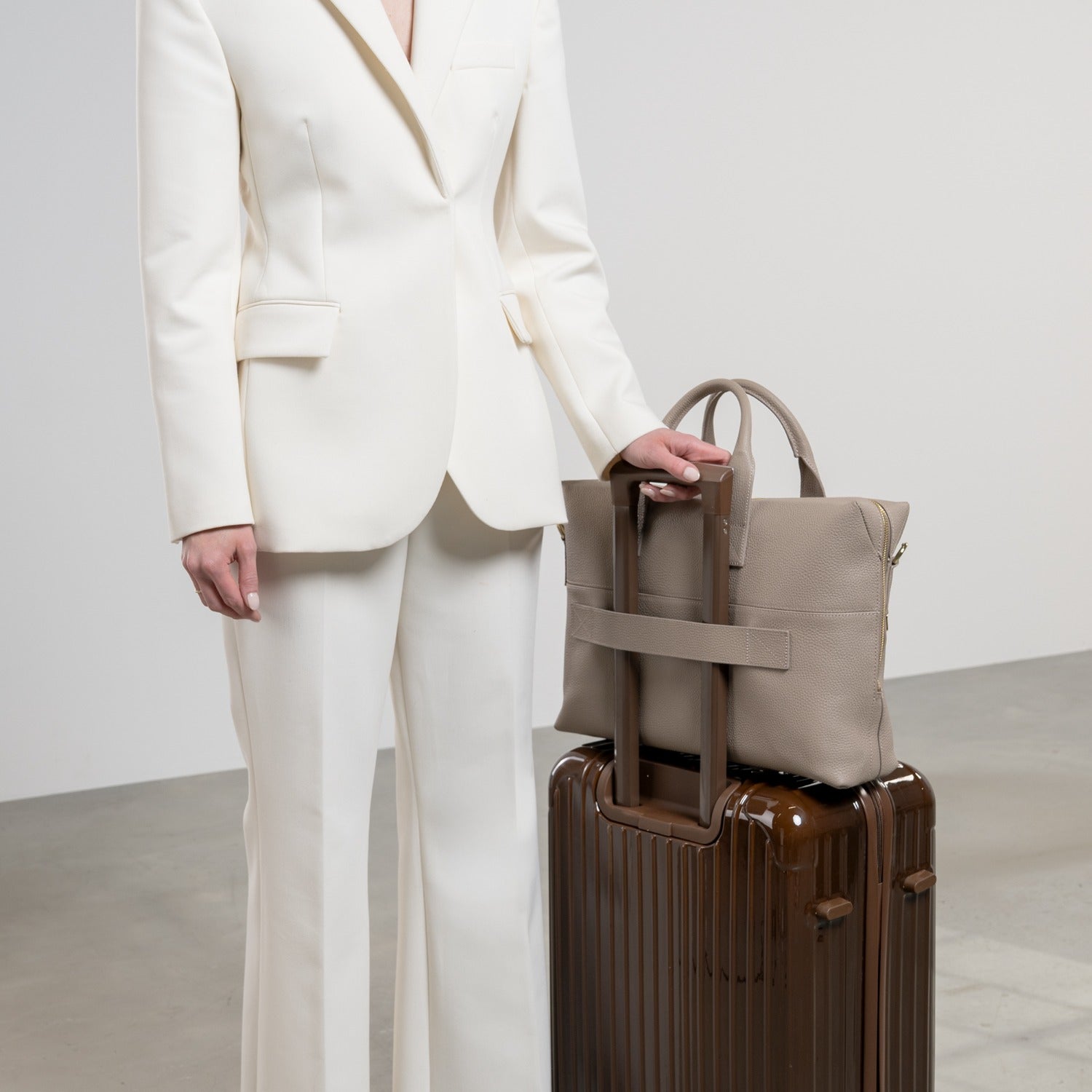 Isabel Bernard Honoré Anique Taupe Calfskin Handbag IB25070