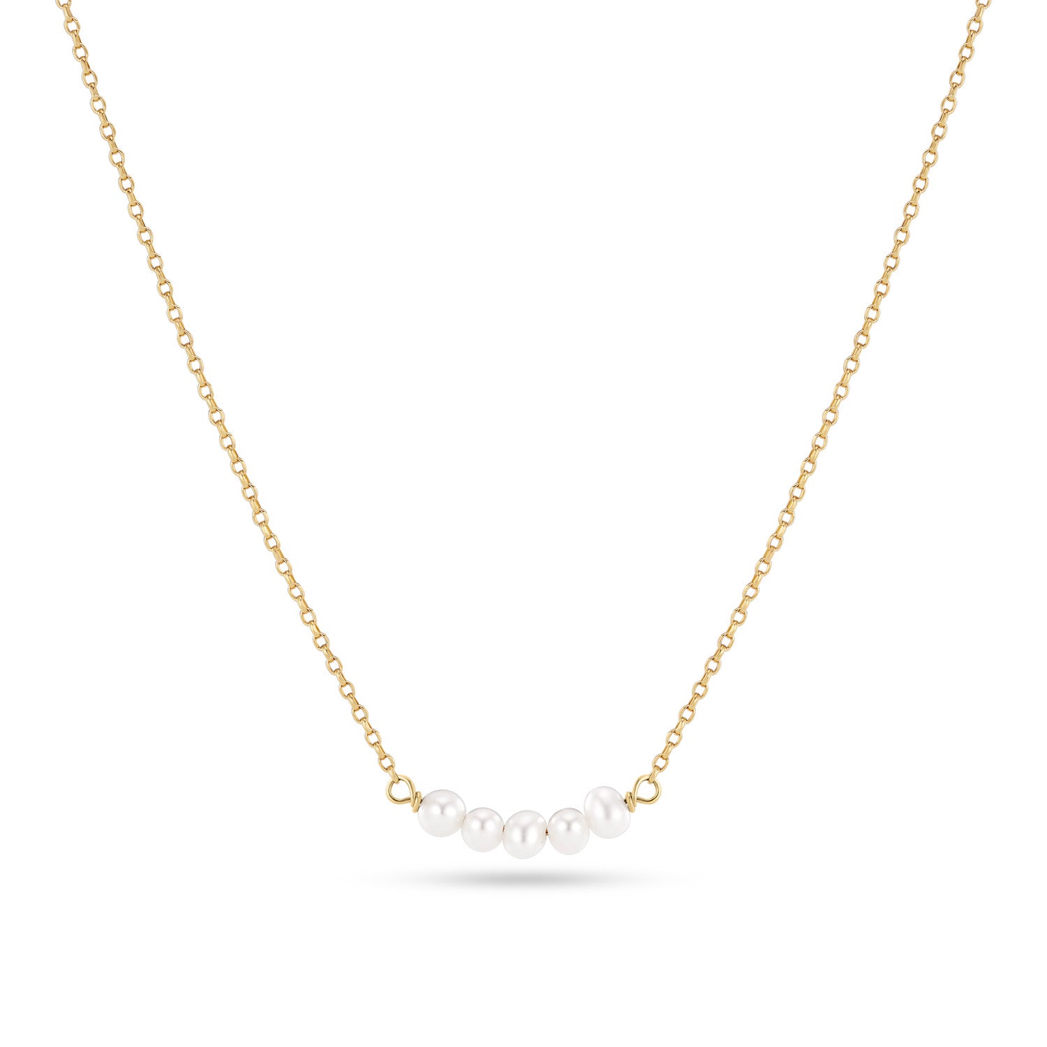 Sif Jakobs Gold Plated Perla Cinque Necklace SJ-N2735-P-YG