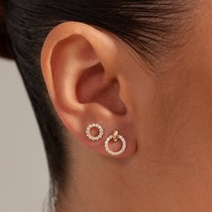 Beloro Jewels Monte Napoleone Irene 9 karat gold ear studs with zirconia stones BO360124