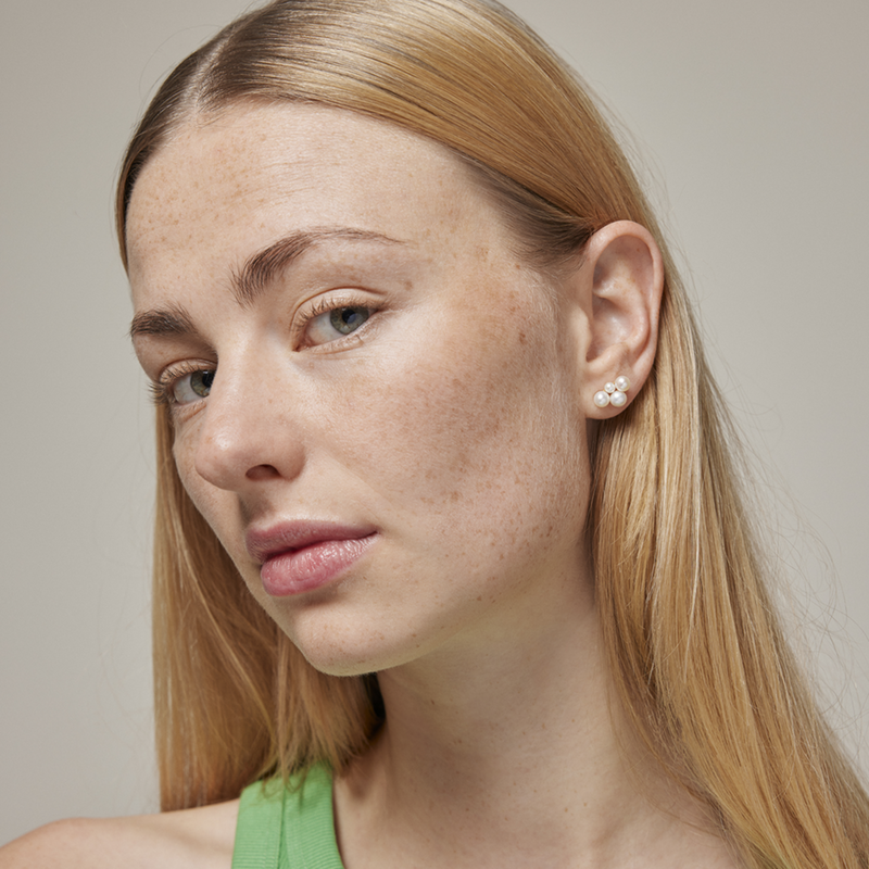 ENAMEL Copenhagen Mae Gold Plated Recycled 925 Sterling Silver Ear Studs E354G-PE-zoom-