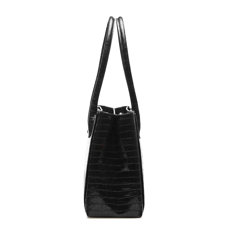 Isabel Bernard Honoré Cloe Kroko Schwarze Handtasche IB25007-zoom-