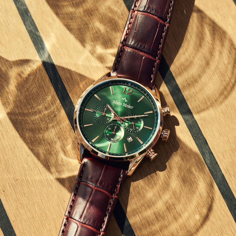 Mats Meier Grand Cornier Chrono Groen/RoseGoldfarbene Uhr MM00114-zoom-