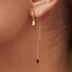 Isabel Bernard Baguette Odie 14 karaat gouden oorhangers IB360073