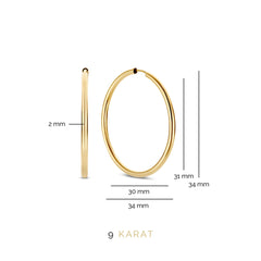 Beloro Jewels La Rinascente Constanza 9 carat gold Hoop Earrings BO360049