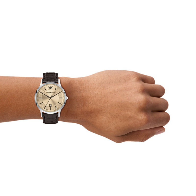 Emporio Armani Round Silver Dial Watch AR11783-zoom-