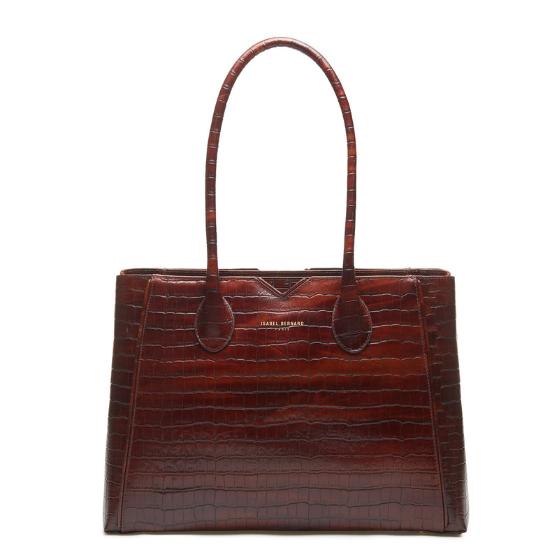 Isabel Bernard Honoré Cloe Kroko braun Handtasche IB25006-zoom-